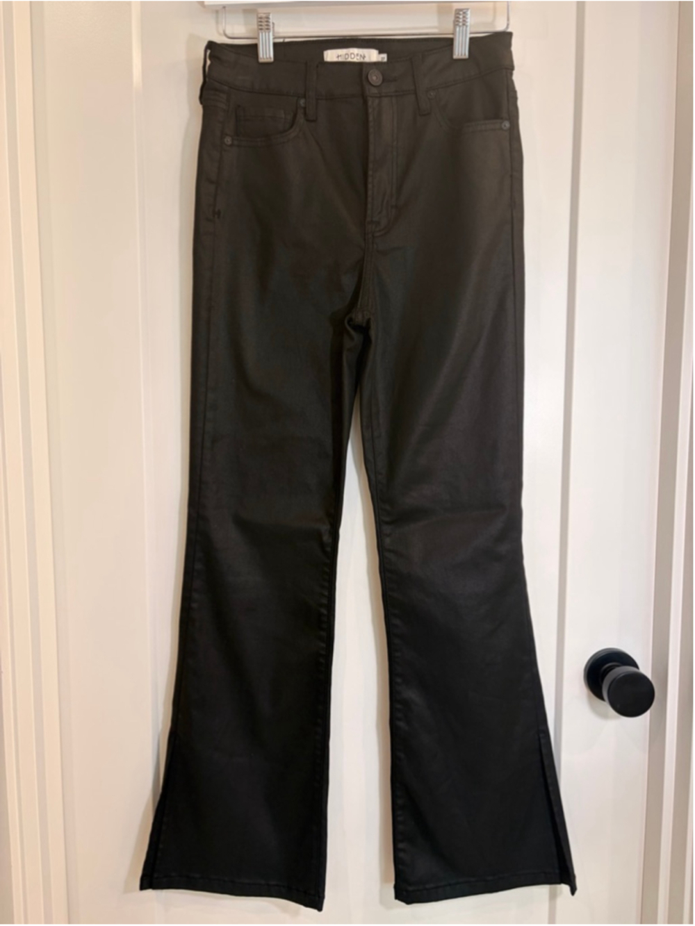 Women's HIDDEN Black Coated Flare Jeans Size 27